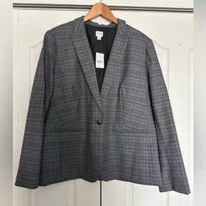 J. Crew Women's Charcoal Checkered Blazer